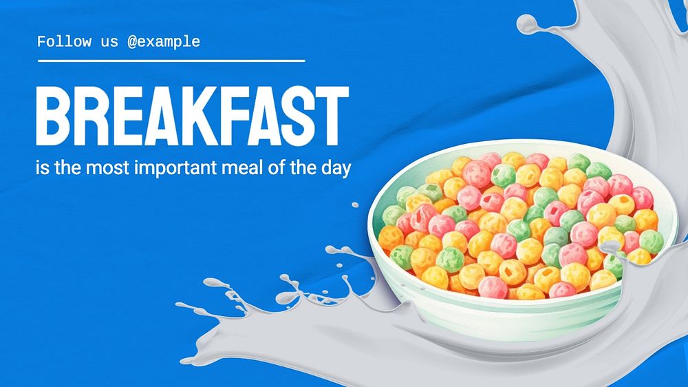 Breakfast blog banner template, editable text