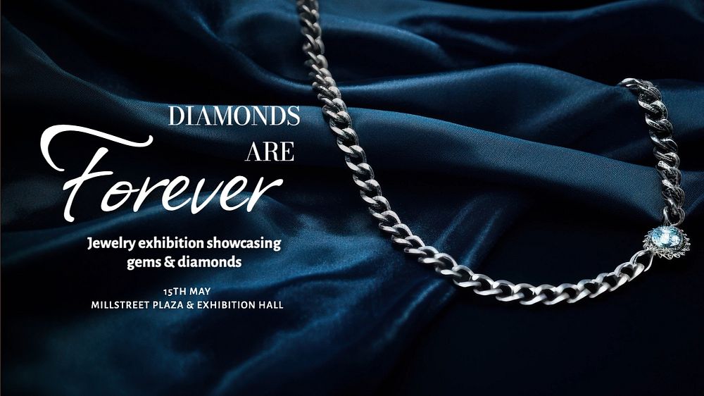 Diamonds are forever blog banner template, editable text