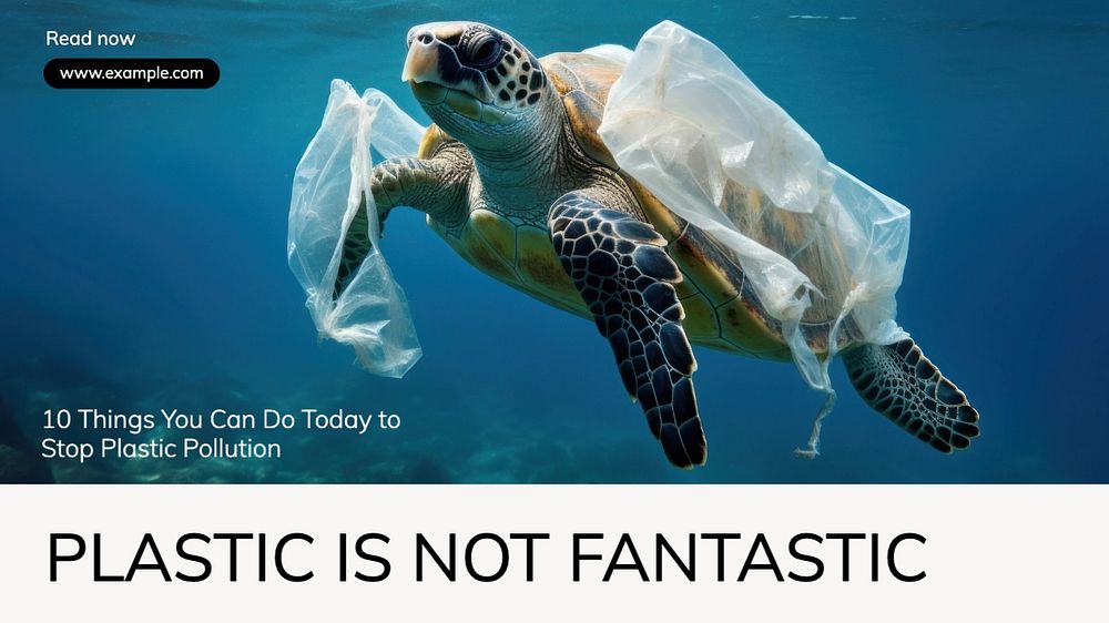 Plastic pollution Facebook cover template, editable design