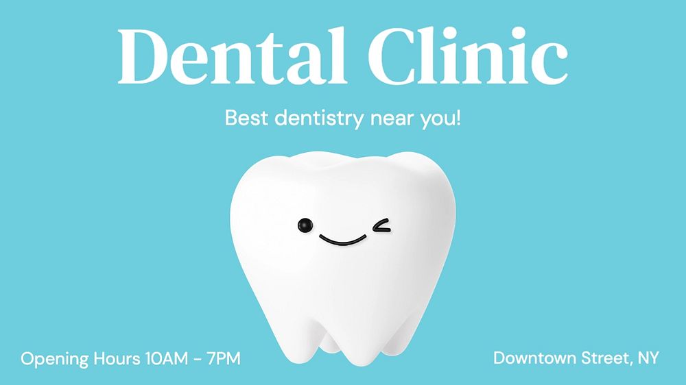 Dental clinic blog banner template, editable text