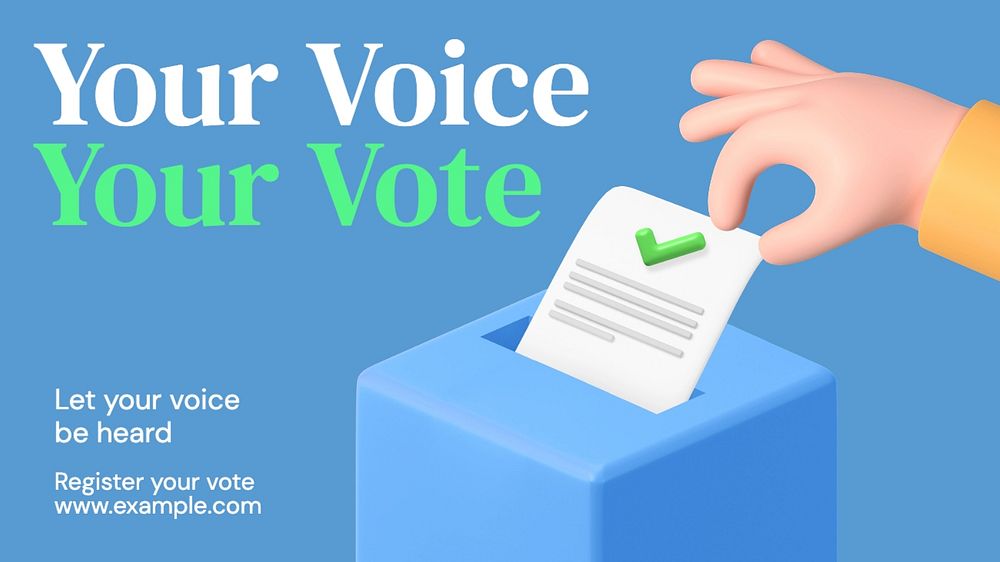 Vote now blog banner template, editable text