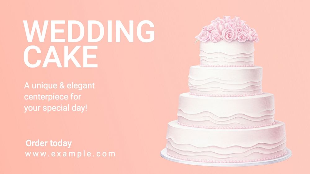 Wedding cake blog banner template, editable text