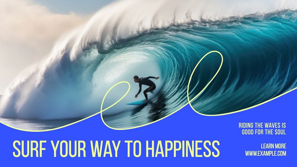 Surfing Facebook cover template, editable design