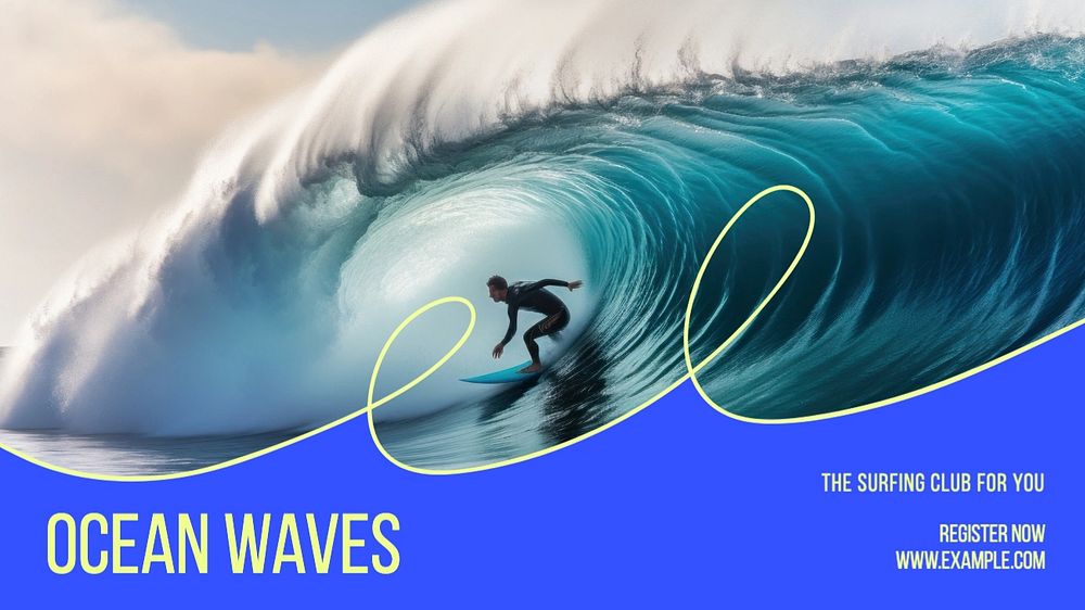 Ocean waves Facebook cover template, editable design