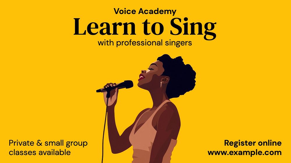 Learn to sing blog banner template, editable text