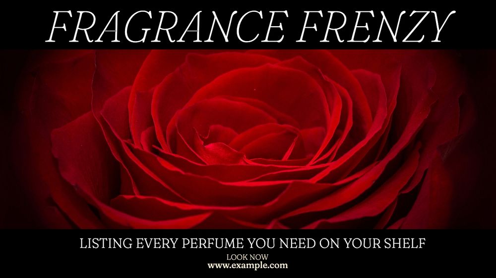 Perfume blog banner template, editable text