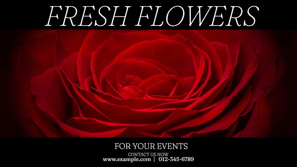 Fresh flowers blog banner template, editable text