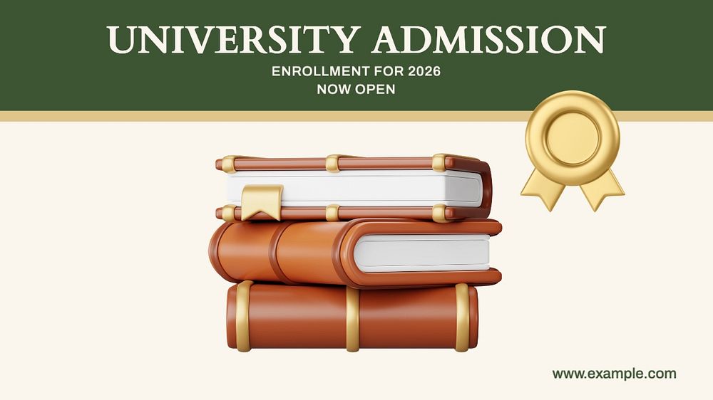 University admission blog banner template, editable text