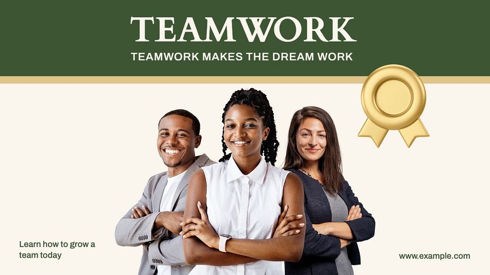 Teamwork class blog banner template, editable text