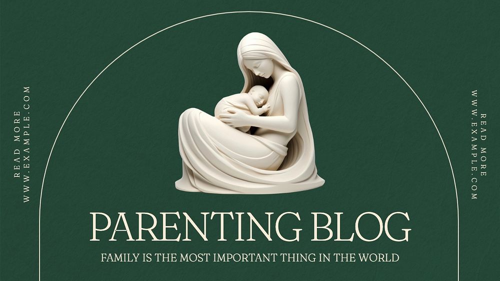 Parenting blog blog banner template, editable text