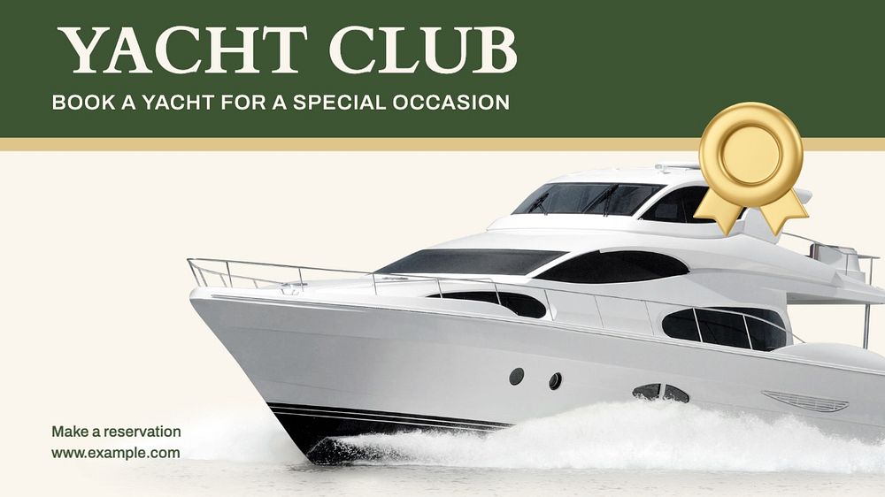 Yacht club blog banner template, editable text