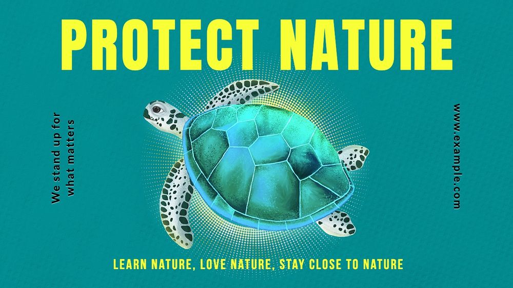 Protect nature blog banner template, editable text