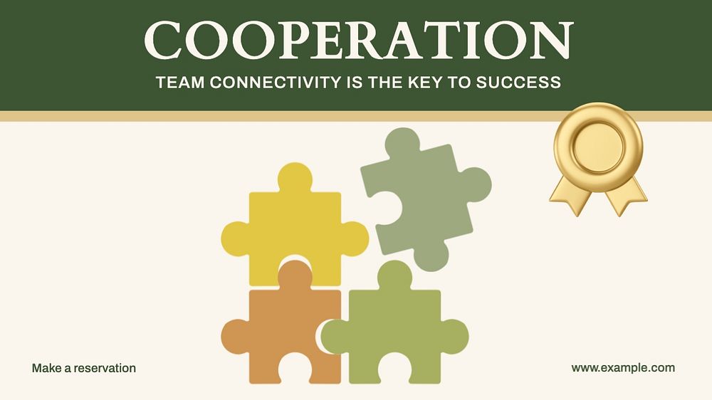 Cooperation blog banner template, editable text