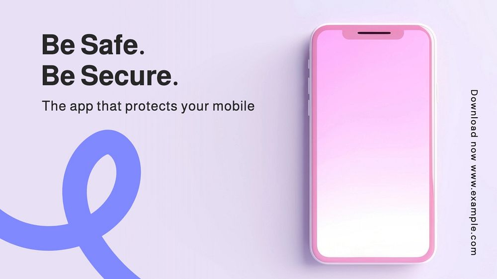 Phone security blog banner template, editable text