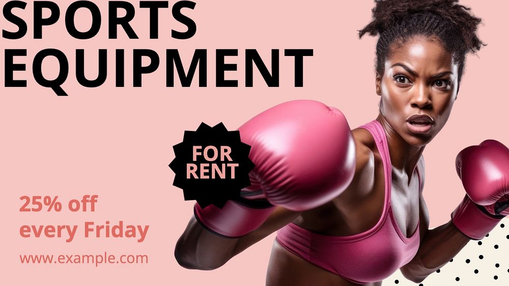 Sports equipment blog banner template, editable text