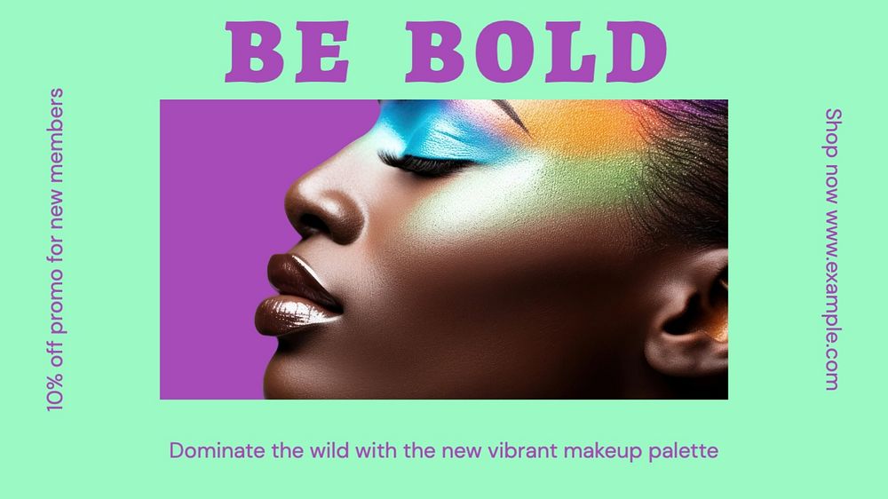 Be bold blog banner template, editable text