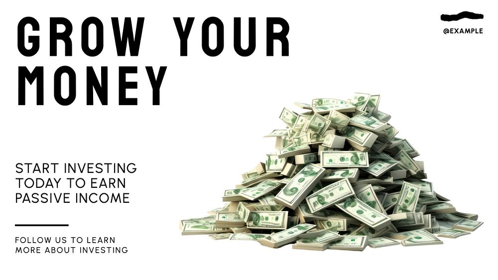 Grow your money blog banner template, editable text