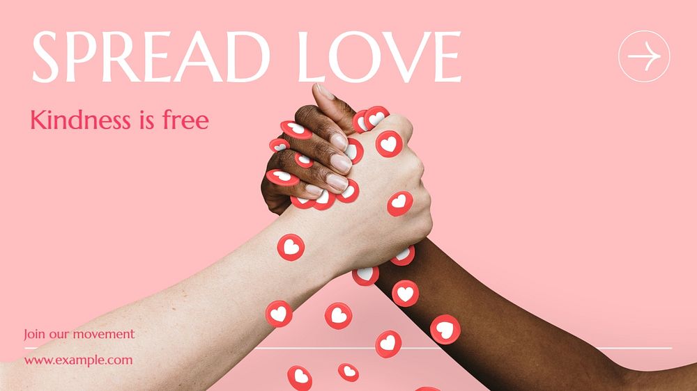 Spread love blog banner template, editable text