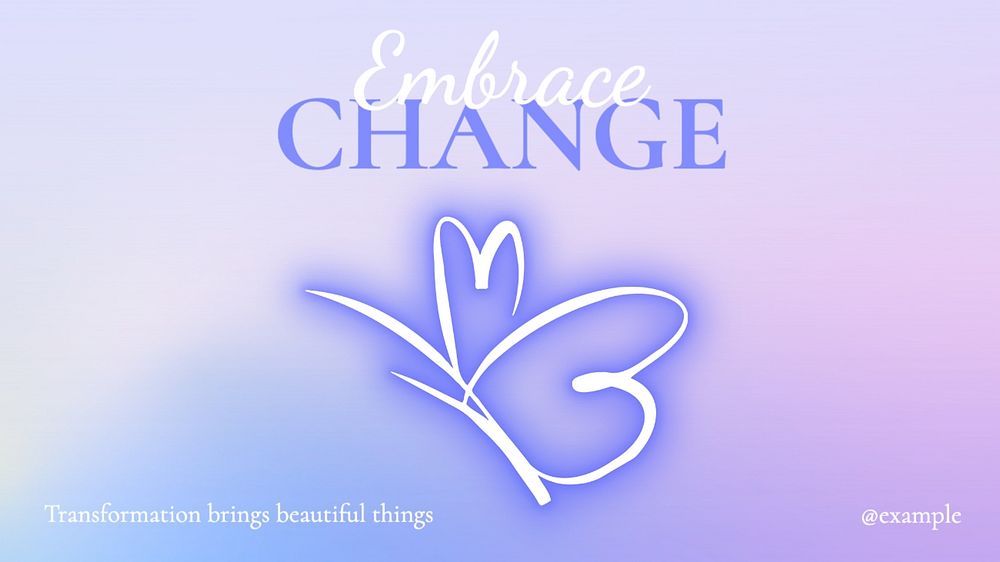 Embrace change blog banner template, editable text