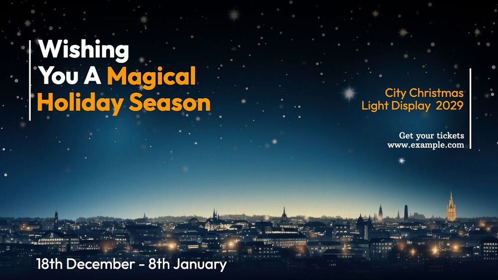 Magical season Facebook cover template, editable design