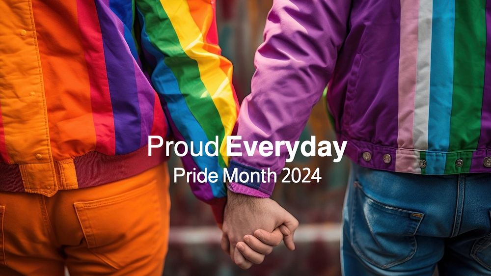 Pride month blog banner template, editable text