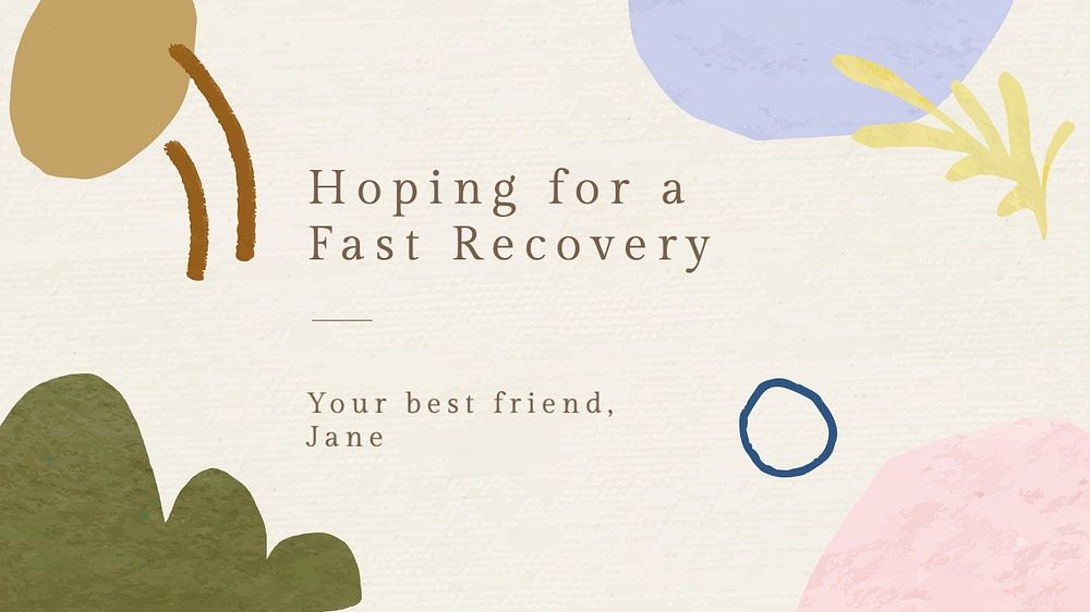 Get well soon blog banner template, editable text