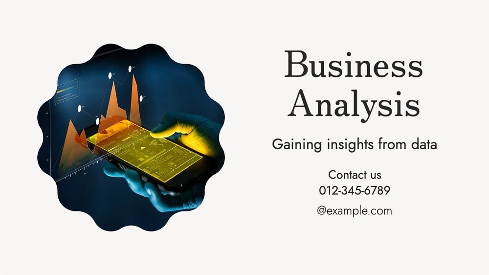 Business analysis blog banner template, editable text