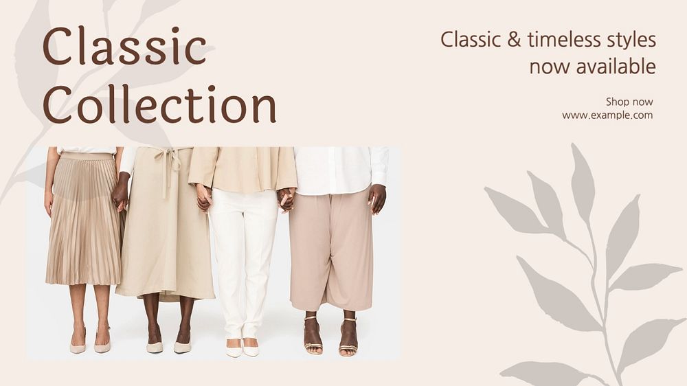 Classic collection blog banner template, editable text