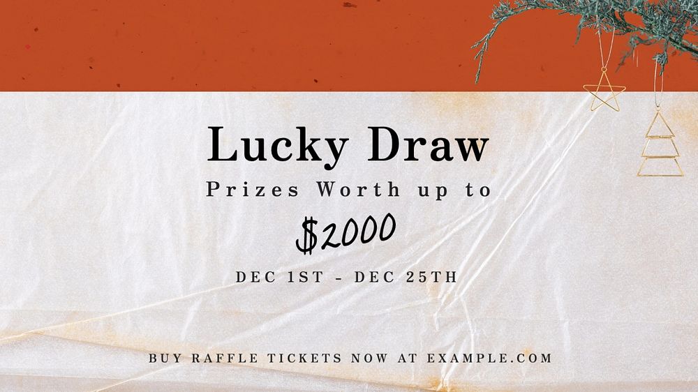 Lucky draw blog banner template, editable text