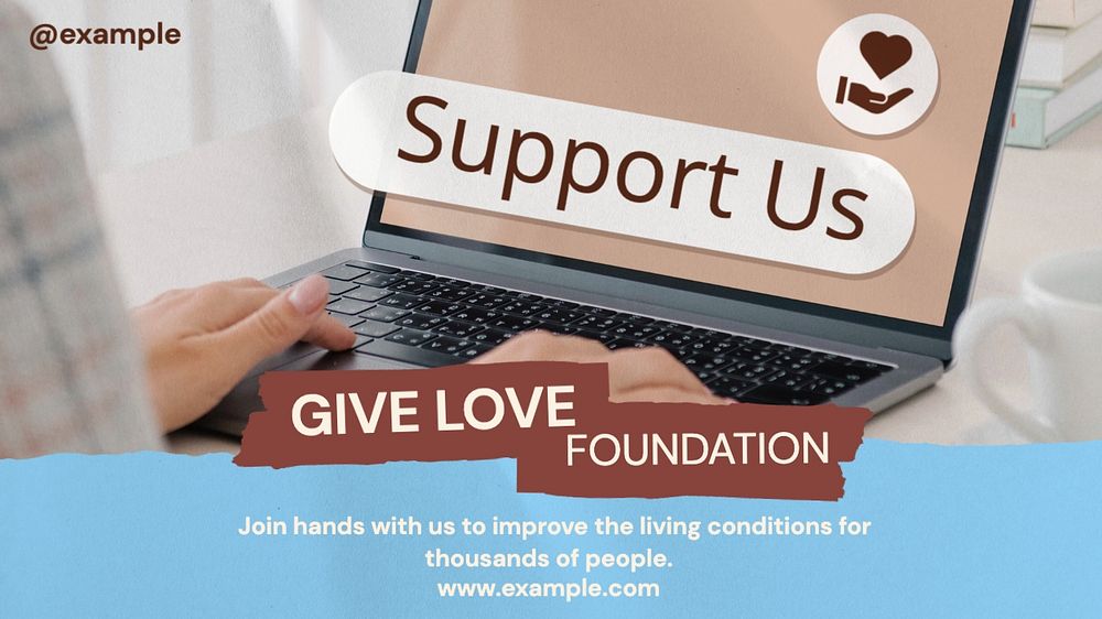 Give Love Foundation blog banner template, editable text