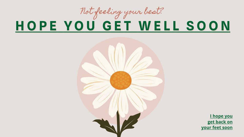 Get well soon blog banner template, editable text