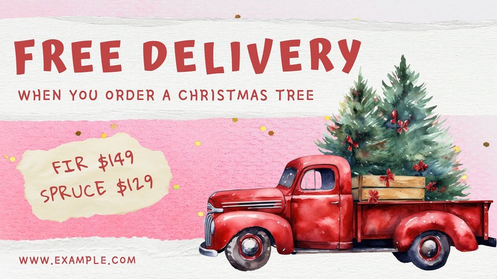 Free delivery blog banner template, editable text