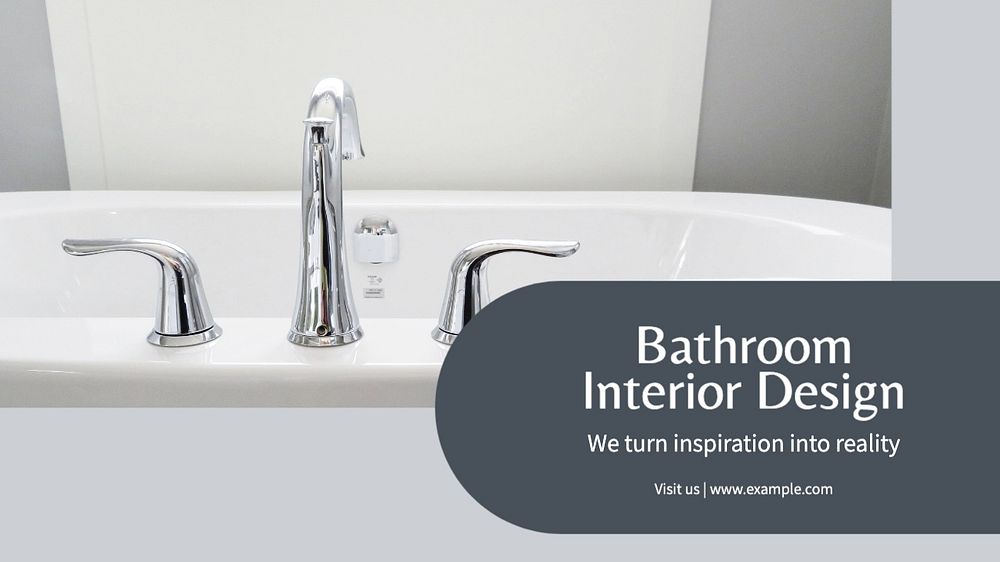 Bathroom Interior design blog banner template, editable text