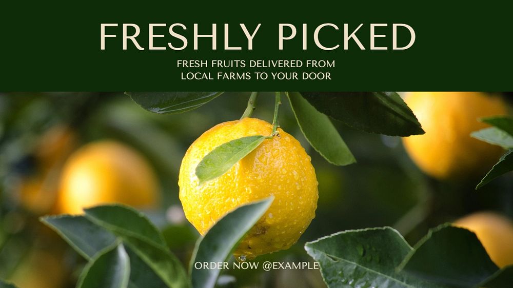 Fresh fruits blog banner template, editable text