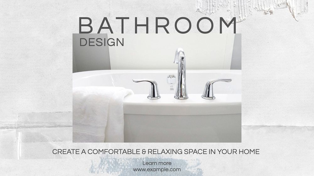 Bathroom Interior design blog banner template, editable text