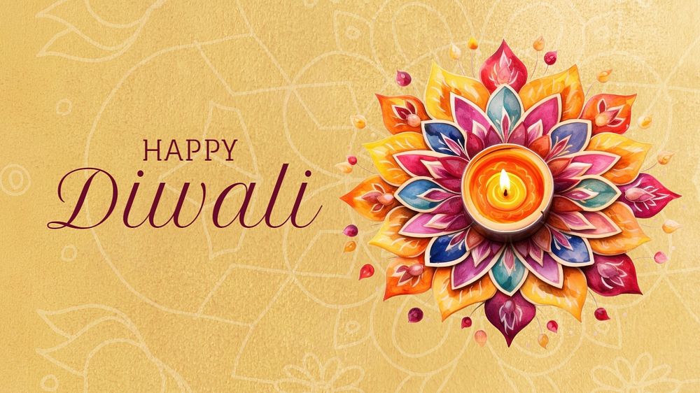 Happy diwali blog banner template, editable text