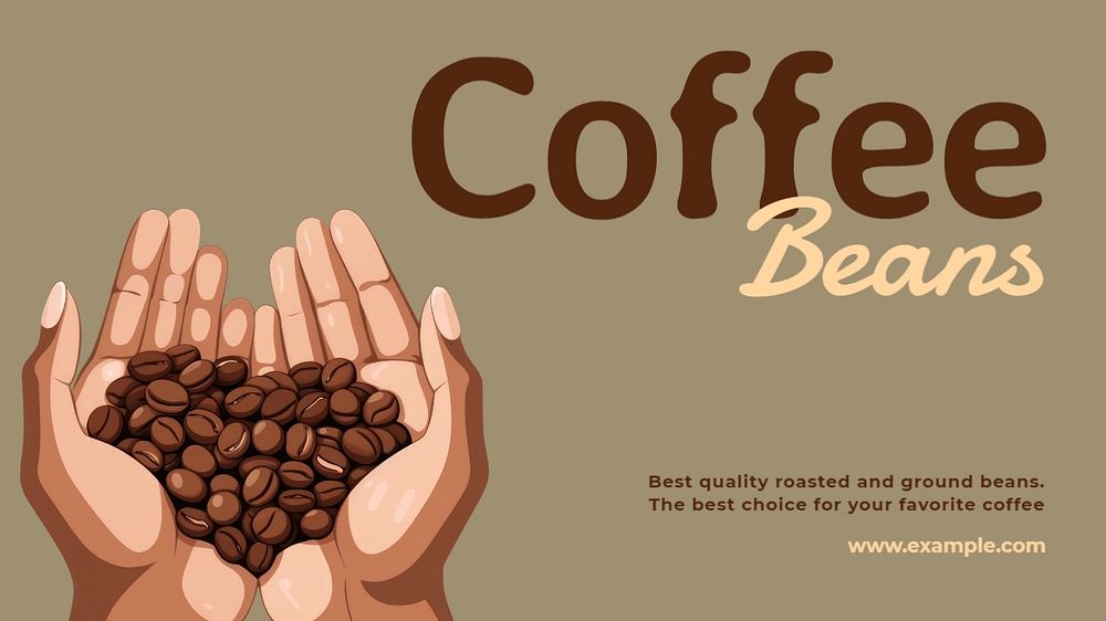 Best coffee beans blog banner template, editable text