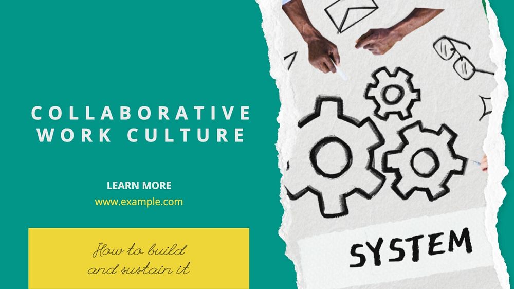 Collaborative work culture blog banner template