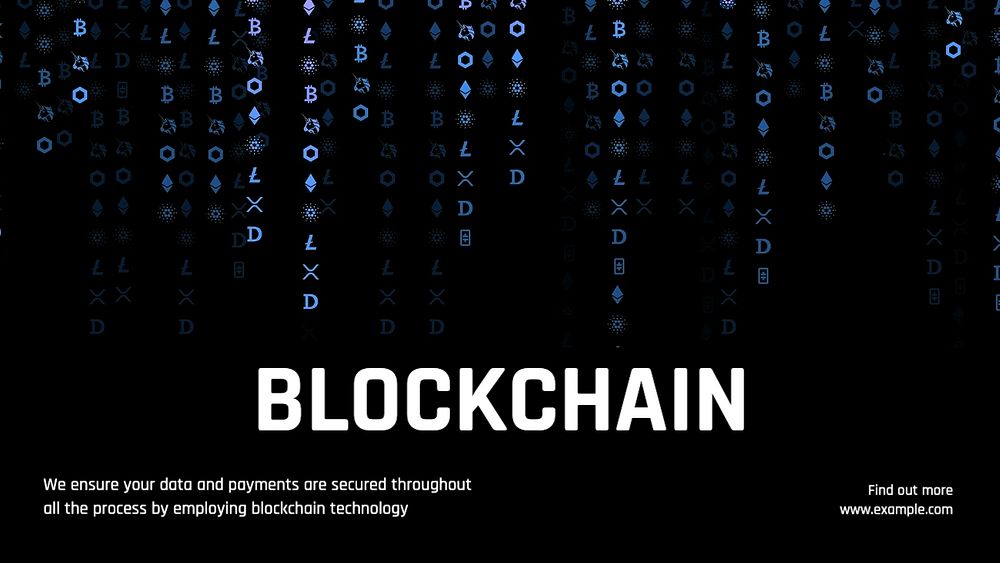 Blockchain blog banner template, editable text