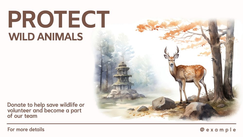 Protect wild animals blog banner template, editable text