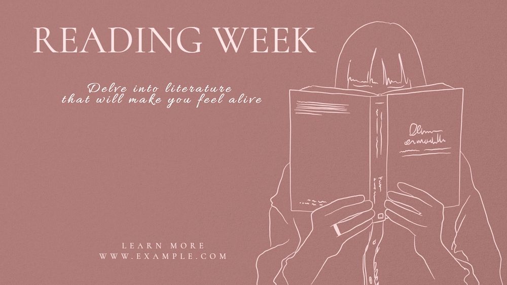 Reading week blog banner template, editable text