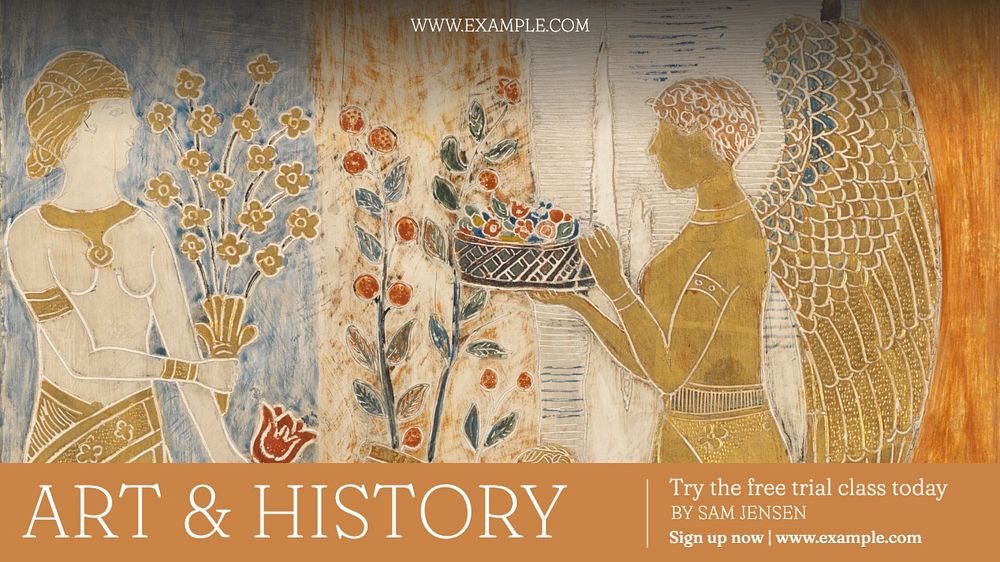 Art & History class blog banner template, editable text