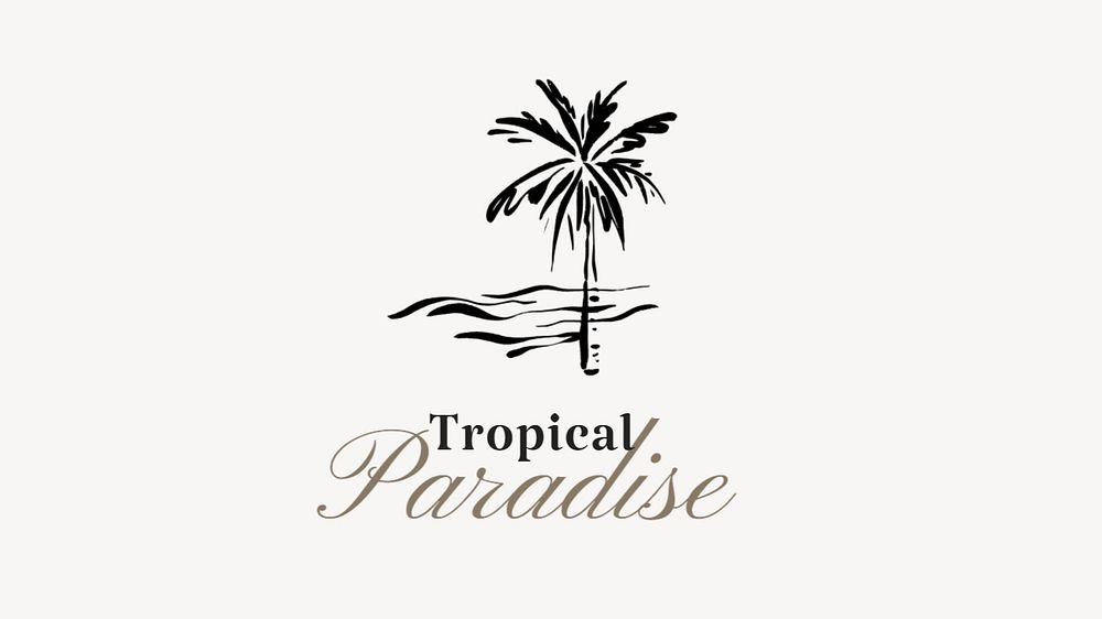 Tropical paradise blog banner template, editable text