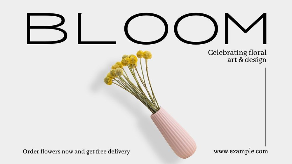 Bloom blog banner template, editable text