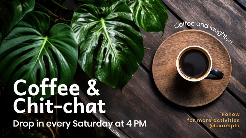 Coffee and chit chat Facebook cover template, editable design