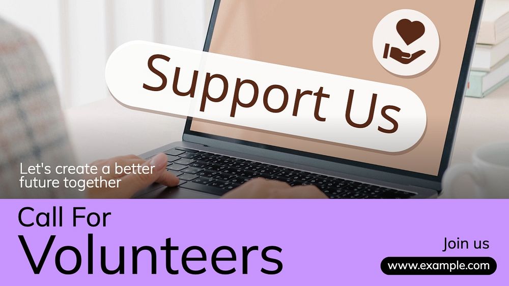 Call for volunteers blog banner template, editable text