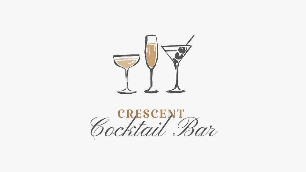 Cocktail bar blog banner template, editable text