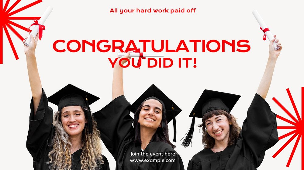 Graduation blog banner template, editable text