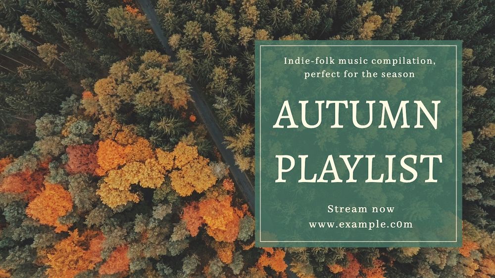 Autumn playlist blog banner template, editable text