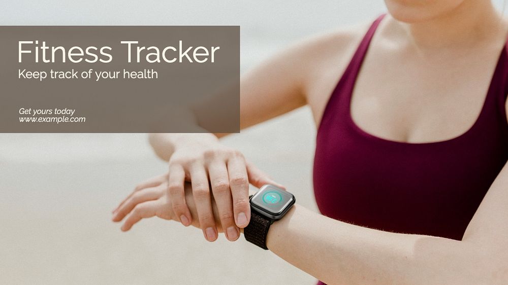 Fitness tracker blog banner template, editable text